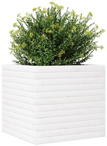 Vaso/floreira de jardim 50x50x46 cm pinho maciço branco