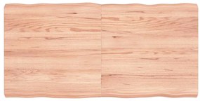 Tampo de mesa com bordas vivas carvalho tratado castanho-claro