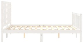Cama sem colchão 120x200 cm madeira de pinho maciça branco