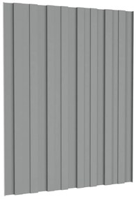 Painéis de telhado 36 pcs 60x45 cm aço galvanizado cinzento