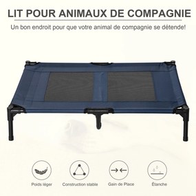 Cama Elevada para Animais, 92 x 76 x 18 cm, Tecido Microperfurado