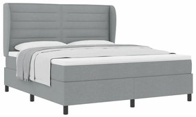 Cama Box com Colchão Cinza Claro 180x200 cm.