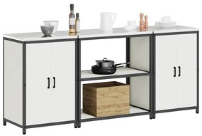 Conjunto de Armazenamento de Cozinha 3 pcs Branco