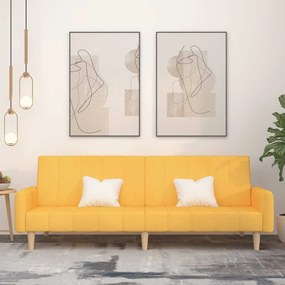 vidaXL Sofá-cama de 2 lugares tecido amarelo