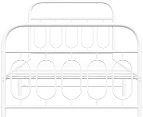Estrutura de cama com cabeceira e pés 100x200 cm metal branco