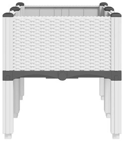 Vaso/floreira de jardim c/ pernas 80x40x42 cm PP branco