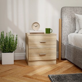 Mesa de Cabeceira Moderna Mesinha de Cabeceira com 2 Gavetas para Sala Quarto Capacidade 30 kg 45x39,5x49 cm Madeira