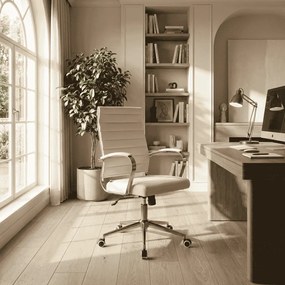 Cadeira de escritório de Couro Sintético Havana Creme