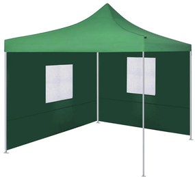 vidaXL Tenda dobrável com 2 paredes 3x3 m verde