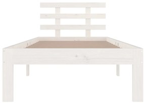 Estrutura de cama 100x200 cm madeira maciça branco
