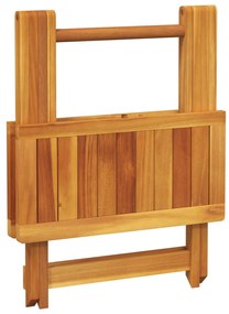 3 pcs conjunto jantar dobrável p/ jardim madeira acácia maciça
