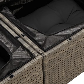 Conjunto de Sofá de Jardim vidaXL de 5 peças com Almofadas Cinza Polir