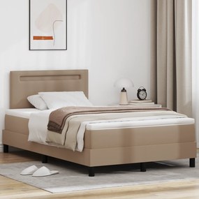 Cama Box Spring vidaXL com Colchão Cappuccino 120x200 cm Couro Sintético
