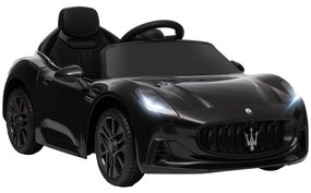 AIYAPLAY Carro elétrico infantil licenciado Maserati Gran Turismo Folgore, 12V com controle remoto, de 3 a 5 anos, preto | Aosom Portugal