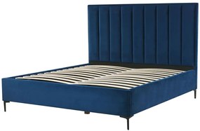 Conjunto de quarto em veludo azul 180 x 200 cm SEZANNE Beliani