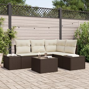 Conjunto de Sofá de Jardim com Almofadas em Rattan Poliéster Cinza