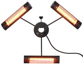 Aquecedor Elétrico de Exterior com 3 Painéis 1000W Aquecedor de Infrav
