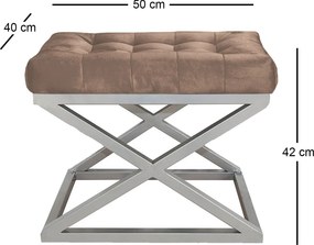 Pouffe Capraz – Silver Brown – 50 cm x 42 cm x 40 cm
