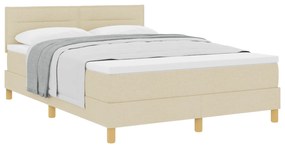 Cama Box Spring com Colchão Creme 140x190 cm Tecido