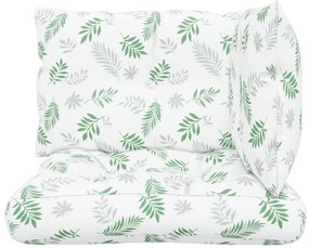 Almofadões p/ móveis paletes 3 pcs tecido oxford padrão folhas