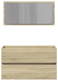 Armário de casa de banho com espelho 80x38,5x45 cm cor sonoma