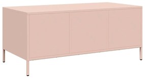 Mesa de centro 101,5x50x43,5 cm aço laminado a frio rosa