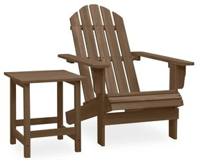 315921 vidaXL Cadeira de jardim Adirondack com mesa madeira de abeto castanho