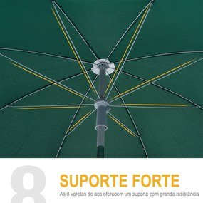 Guarda-sol de praia Ø202 cm de diâmetro Telhado Inclinado Poste Destac