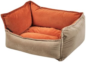 Cama de animal em veludo laranja e creme 50 x 35 cm IZMIR Beliani