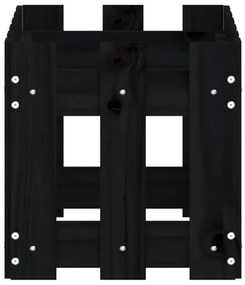 Vaso de jardim c/ design cerca 60x30x30 cm pinho maciço preto