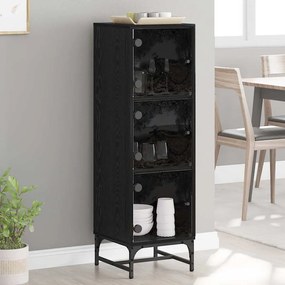 vidaXL Buffet Carvalho Preto 35 x 37 x 117 cm