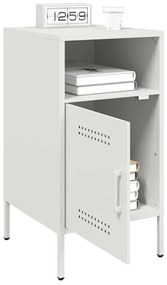 Mesas de cabeceira 2 pcs 36x39x68 cm aço branco
