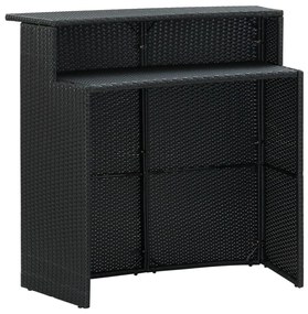 Mesa de bar para jardim 120x55x110 cm vime PE preto