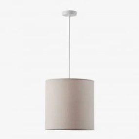 Lâmpada De Teto Suspensa Em Tecido Arlina Branco & Cinzento Taupe Claro Ø30 Cm - ↑30 Cm Arlina - Sklum
