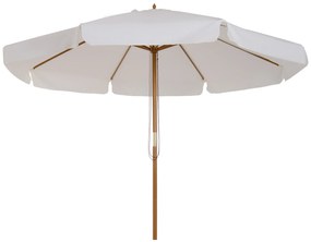 Outsunny Guarda sol de Jardim Ø325x250 cm Chapéu de Sol de Madeira com Sistema de Polea Teto com Ventilação Bege | Aosom Portugal