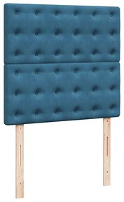 Estrutura cama otomana com colchões azul escuro 90x190cm veludo