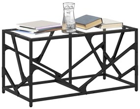 Mesa de centro c/ topo em vidro transparente 78,5x40x41 cm aço