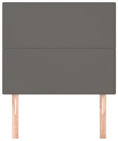 Cabeceira de cama 2 pcs couro artificial 100x5x78/88cm cinzento
