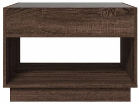 Mesa de centro luzes LED Infinity 70x50x50 cm carvalho castanho