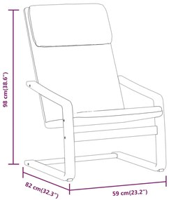 Cadeira de descanso com banco p/ pés tecido cinza-claro