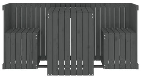 Conjunto de varanda 2 lugares madeira de pinho maciça cinzento