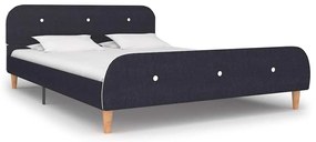vidaXL Estrutura de cama sem colchão 135x190 cm tecido cinzento-escuro