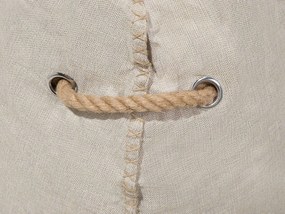 Pufe poltrona creme LINEN DROP Beliani