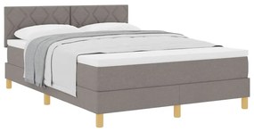 Cama Box Spring com Colchão Taupe 160x200 cm Tecido