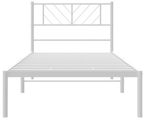 Estrutura de cama em metal com cabeceira 107x203 cm branco