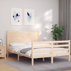 Estrutura de cama de casal com cabeceira madeira maciça