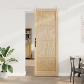 Porta Deslizante vidaXL com Conjunto de Hardware 83x232 cm Madeira Mac