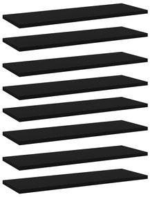 vidaXL Prateleiras para estante 8 pcs 60x20x1,5cm contraplacado preto