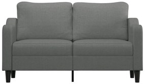 Sofá de 2 lugares em tecido 140 cm cinzento-escuro