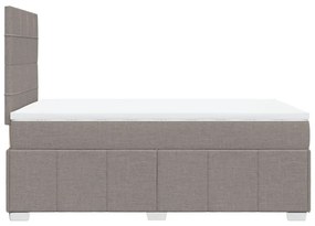 Cama boxspring c/ colchão 120x190cm tecido castanho-acinzentado